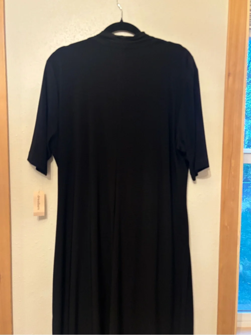 dressbarn Black Draped Neck Dress Jacket with Sequin Panel 18 0020S